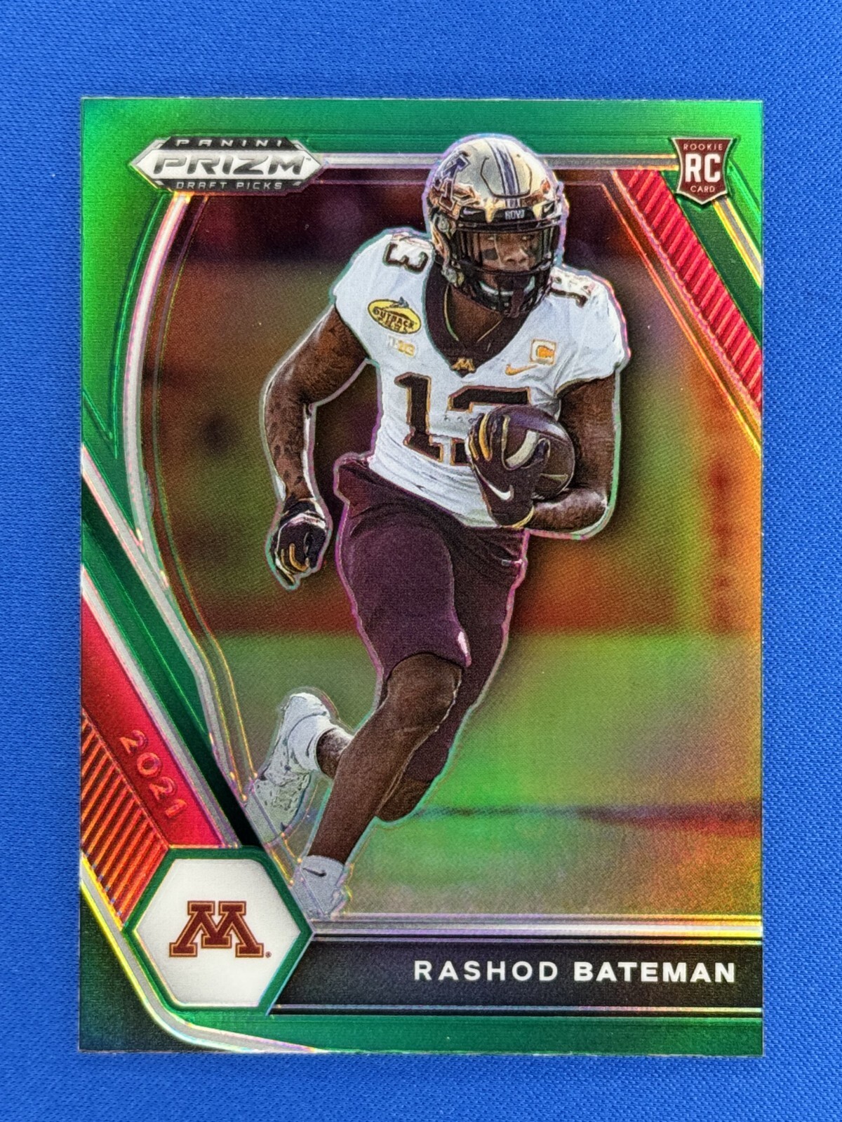 2021 Prizm Draft Picks #116 Rashod Bateman Green Prizm Rookie RC Ravens
