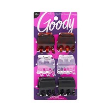 Goody Classic Claw Hair Clips - 6-Count, Clear, Brown and Black - 1/2 Claw Wi...