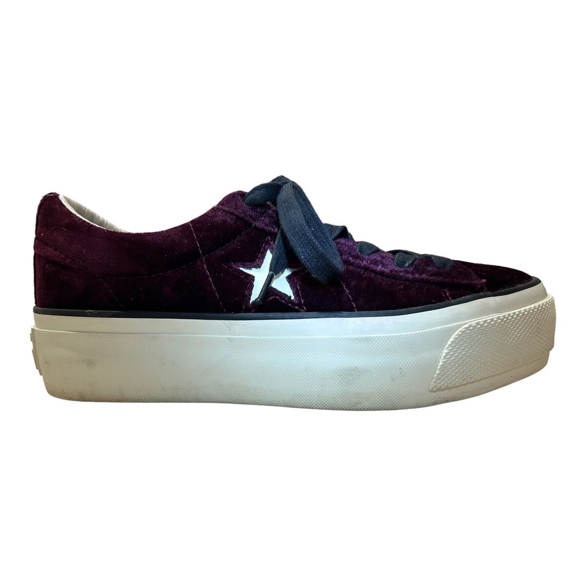 Converse One Star Velvet ! Ox Sangria Purple Platform Y2K Converse One Star Velvet ! Ox Sangria Purple Platform Y2K