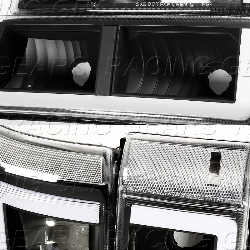 4 PIEZAS BARRA LED FAROS NEGROS APTOS 03-07 CHEVY SILVERADO 1500 2500 3500 AVALANCHA Foto 2 de 4