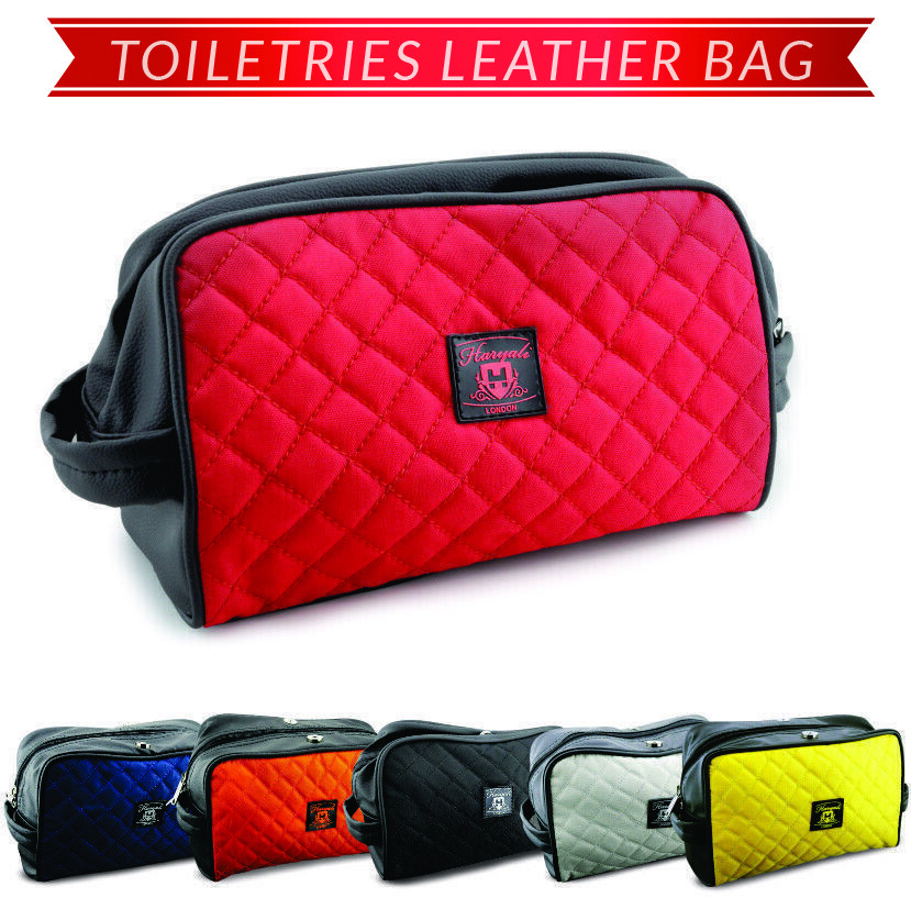 Travel Toiletries Leather Bag Men Shaving Grooming Cosmetic Accessories