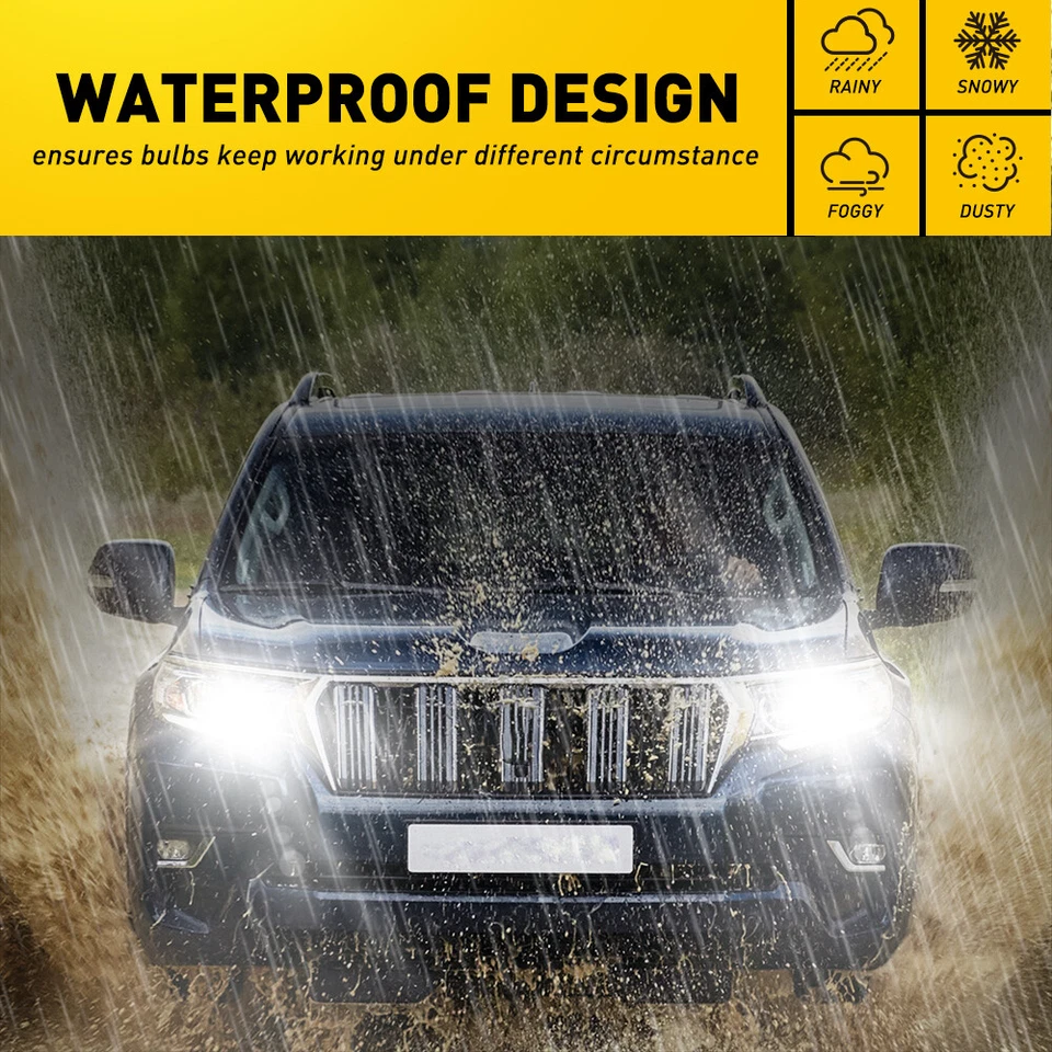 For Chevy Silverado 1500 2500 HD 2003-2005 2006 LED Headlights+Fog Lights Bulbs - Imagem 2 de 4