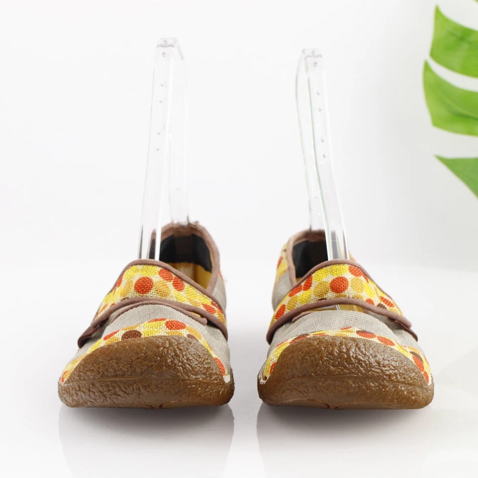 Keen 女式 Harvest Mary Jane 鞋码 9.5 黄色红色帆布懒人平底舒适 — 第 3/4 张图片