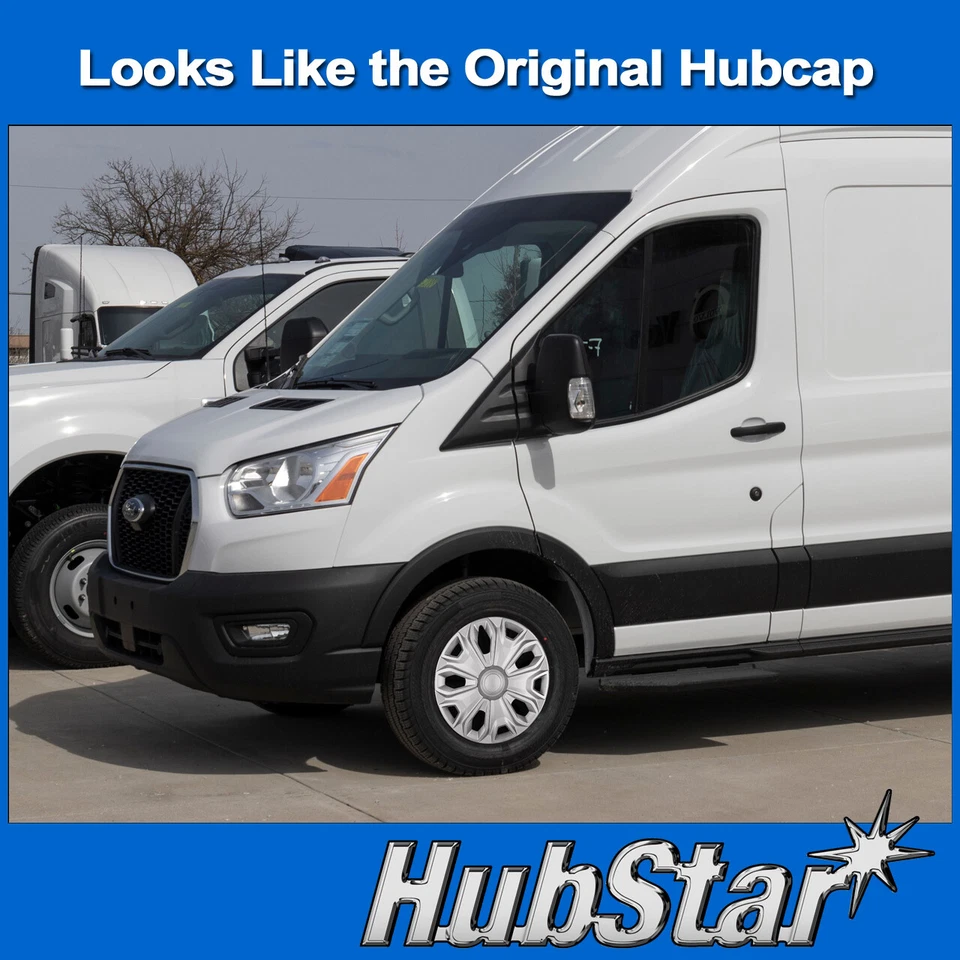 NEW Hubcaps Set for Ford Transit 150, 250, 350 2015-2024, Premium 16-inch Silver - Image 3 of 4