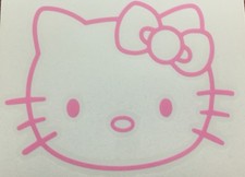 Hello Kitty With Bow Car Decal Sticker Glitter Vinyl - Holographic - Oil Slick