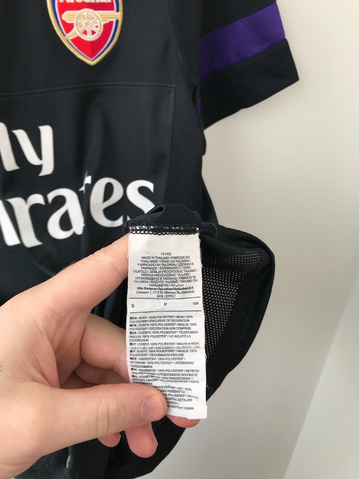 arsenal european training jersey black