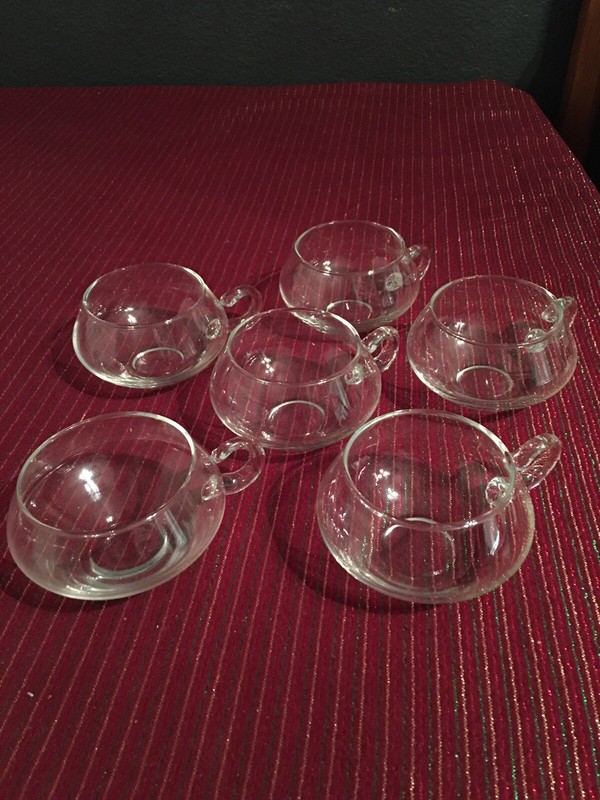 Moderno Riekes Crisa Hand Blown Glass Punch Glasses Cups Coffee Tea Vintage