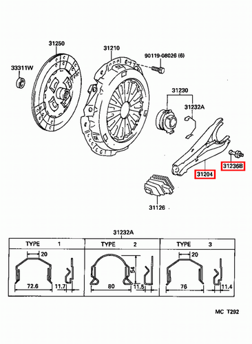 Genuine Hiace LH71 Hilux LN106 LN105 LN100 Clutch Release Fork & Pivot Ball Bolt - Picture 18 of 20