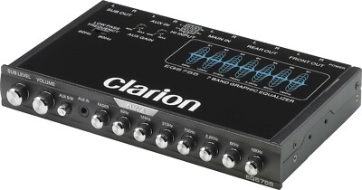 CLARION EQS-755 7-BAND GRAPHIC EQUALIZER W/ FRONT 3.5MM AUX INPUT