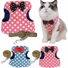 Cat Pet Harness And Leash Set Vest Escape Proof Adjustable Walking Jacket Mesh