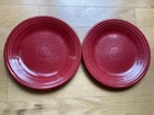 Used (Set of 2) FIESTAWARE Round Dinner Plate Red 10 1/2" Made in USA