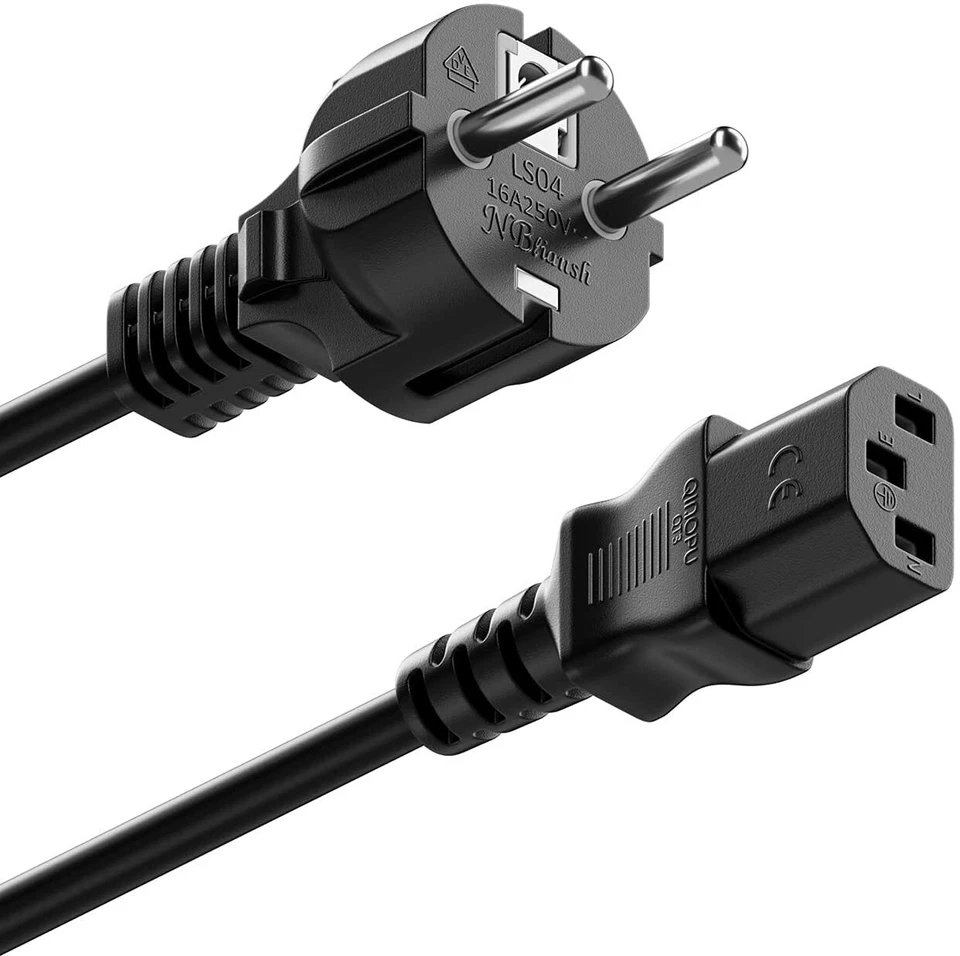 JOB LOT EU 100 x 1.8m MAINS POWER CABLE MONITOR PC KETTLE C13 LEAD EU 2 PIN EURO - Image 2 of 4