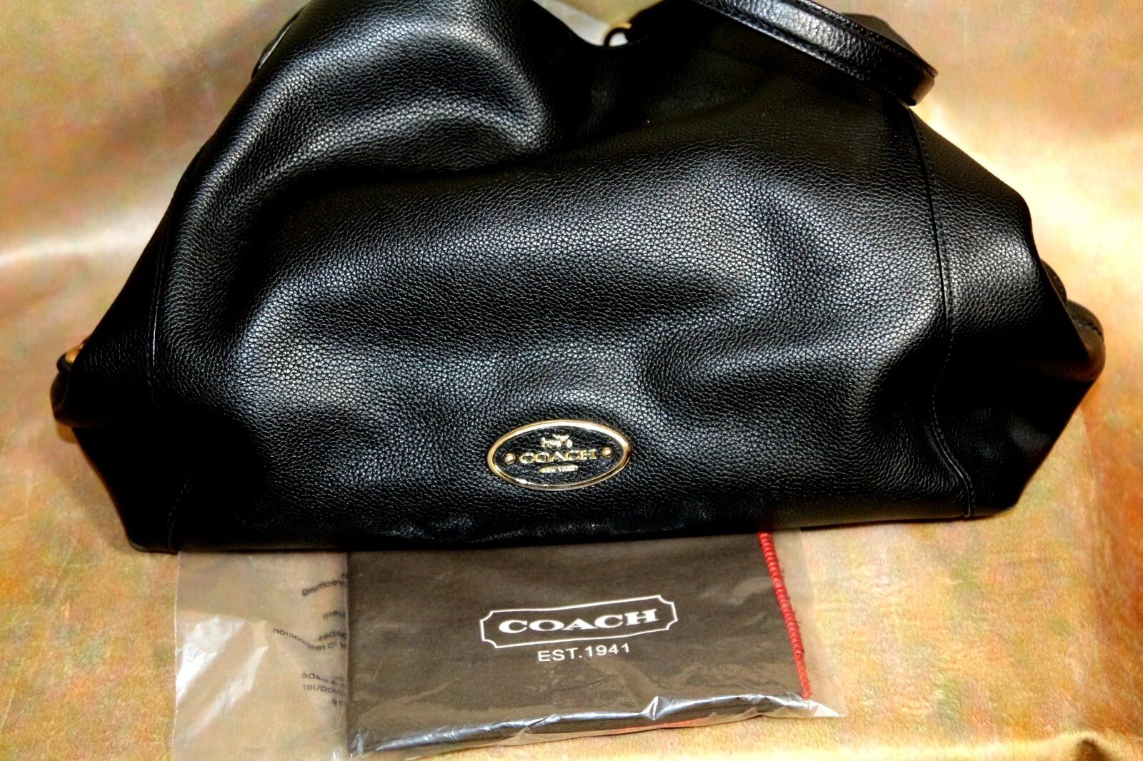 COACH BELLISSIMO EDIE NERO CIOTTOLI 31? BORSA A TRACOLLA IN PELLE USATA