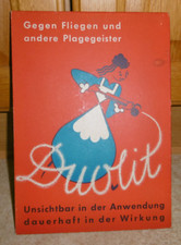 altes Schild Pappschild Reklameschild Werbeschild Duolit Sch&auml;dlingsbek&auml;mpfung