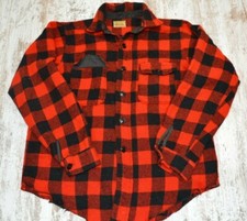 Vintage Melton 50s Wintermaster 100 Wool Buffalo Plaid Shirt Flannel Large USA