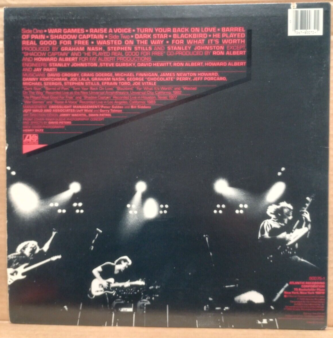 Crosby Stills Nash ALLIES UK/EUR 83 シャツ Vintage Crosby Stills and Nash 1988 Rare Acoustic Evening