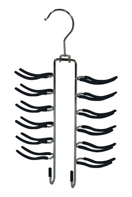 12 Bar Chrom Kabelbinderaufhänger - Gürtel & Krawattengestell Aufbewahrung Organizer 28,5 cm lang