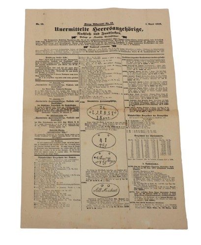 Original WWI German Unified Lost Soldiers Poster