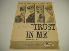 Many Voices Of PATTI PAGE with TRUST IN ME swingin' smash 1959 Promo Poster Ad