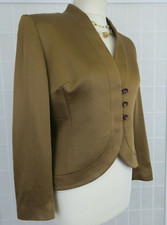 Minuet Jacket Size 10 Bronze Wool Silk Collarless Lined Vintage