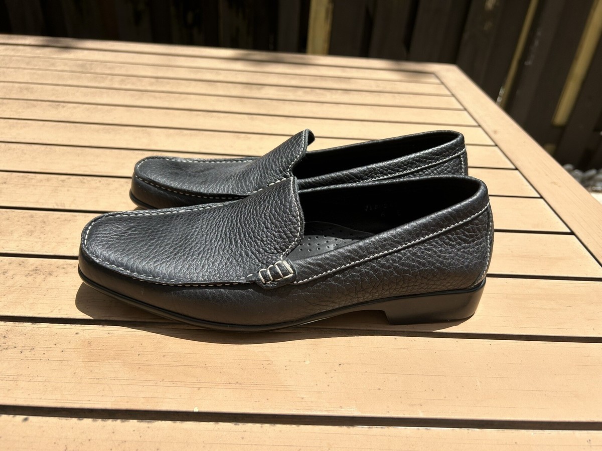 OFFER! J.M. Weston Men US 7.5 Black Leather Slip On Split  Loafer Shoes Men main image 2