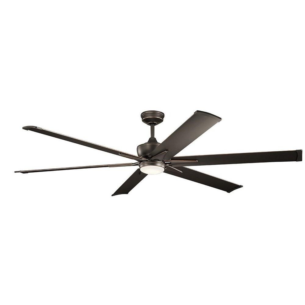 Olde Bronze 80-Inch Ceiling Fan with Integrated Light Kit 16.25-Inch Height