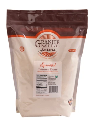 Granite Mill Farms Stone Ground Sprouted Organic Emmer Flour, 5 lb