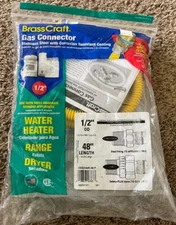 BrassCraft CSSD44R-48 P, 1/2” OD x 48-Inch Gas Appliance Connector