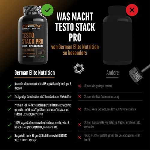 Testo Stack Pro – Stark mit Turkesteron, Ecdysteron & Fadogia für mehr Power - Bild 3 von 8
