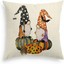 avoin halloween welcome polka dot gnome pumpkin throw pillow cover, 18 x 18...