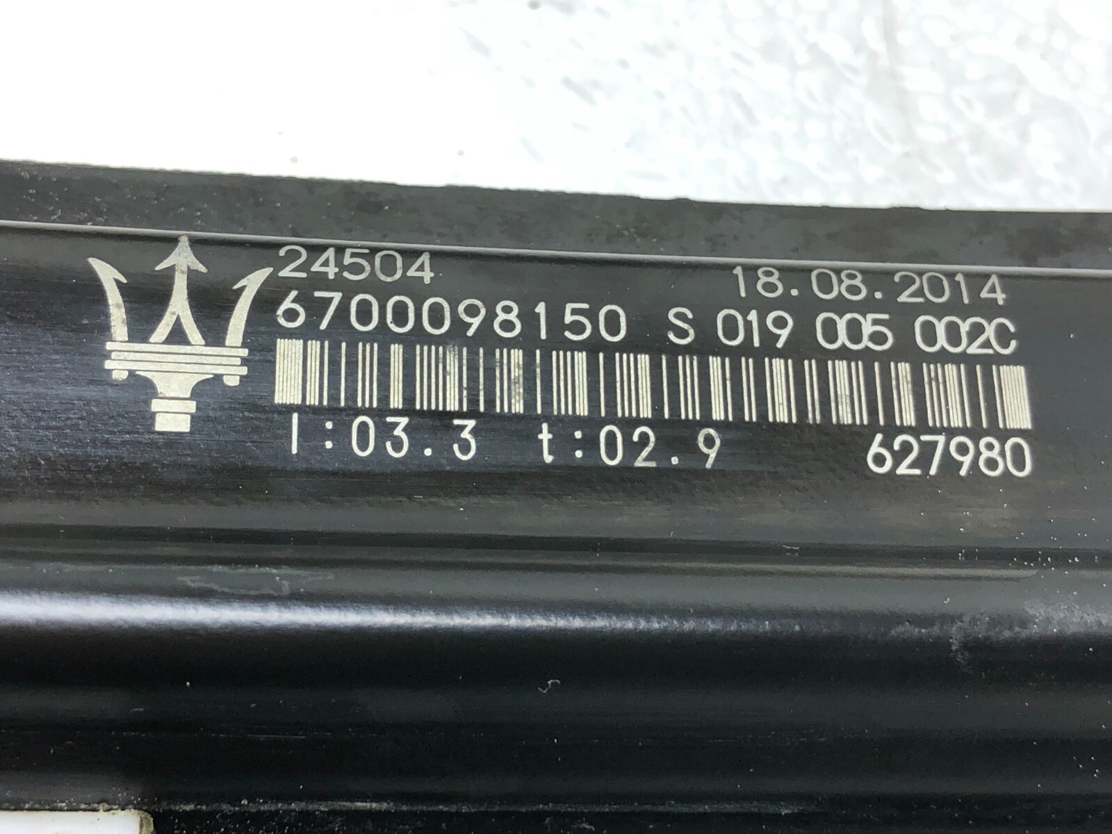 2014-2019 MASERATI GHIBLI S Q4 RIGHT PASSENGER FRONT WINDOW REGULATOR SET OEM.