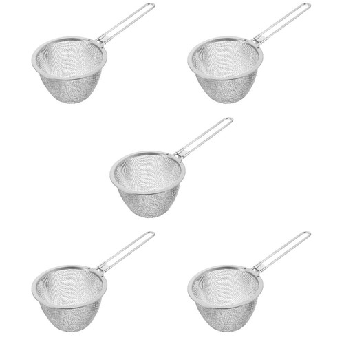 Paquete de 5 coladores de acero inoxidable para cocina con mango