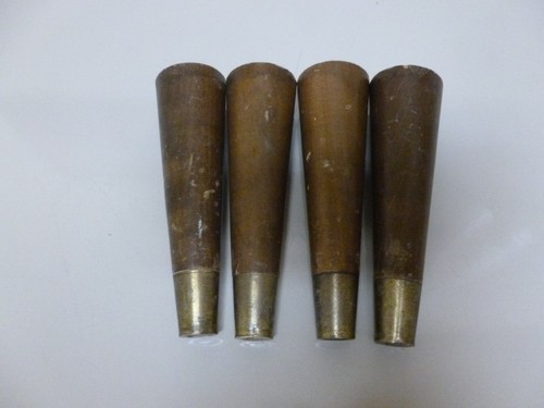 Set of 4 Vintage 6” Mid Century Modern MCM Wood Screw On Tapered Furniture Legs