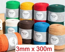 Makramee Garn 3mm x 300m Kordel Natur 100% Ba...