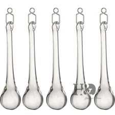 5 Clear Hanging Rain Drop Crystal Glass Pendant Chandelier Lamp Prisms parts