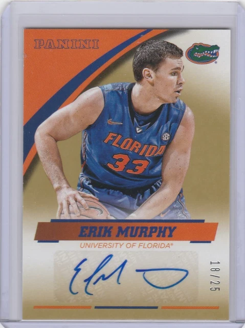 ERIK MURPHY 2015 FLORIDA COLLEGIATE AUTOGRAPH SIGNATURE GOLD SERIAL #'D /25