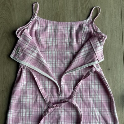 brandy melville pink plaid dress Robbie Dress Brandy Melville Pink Plaid Dress John Galt Pale Pink Plaid Colleen Mini Dress