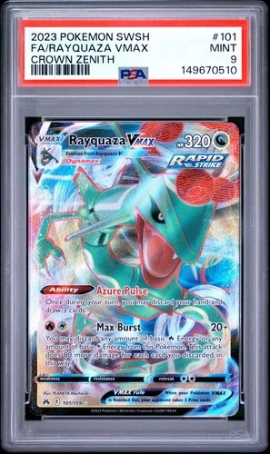 PSA 9 RAYQUAZA VMAX 101/159 FULL ART CROWN ZENITH POKEMON 😍