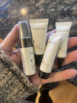 4pc PERRICONE MD Skincare Travel Vit C Face Mist Eye Gel Lip Balm Hand Cream  SET