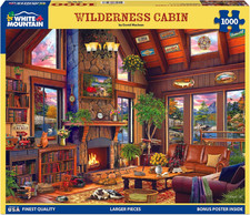 White Mountain 1000 Piece Jigsaw Puzzle Wilderness Cabin NEW SEALED FAST SHIP