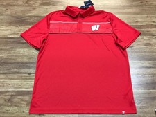 MENS XL NEW Fanatics NCAA Wisconsin Badgers Football Performance Polo Shirt Red