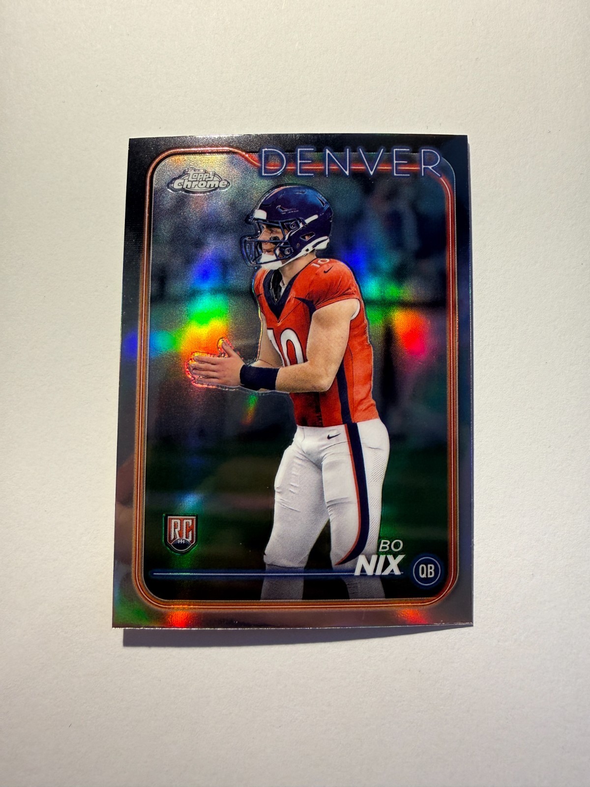 2024 Topps Chrome - Rookies Bo Nix #206 Silver Refractor (RC)