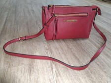 Steve Madden Red Pebbled Faux Leather Crossbody Bag with Gold Hardware