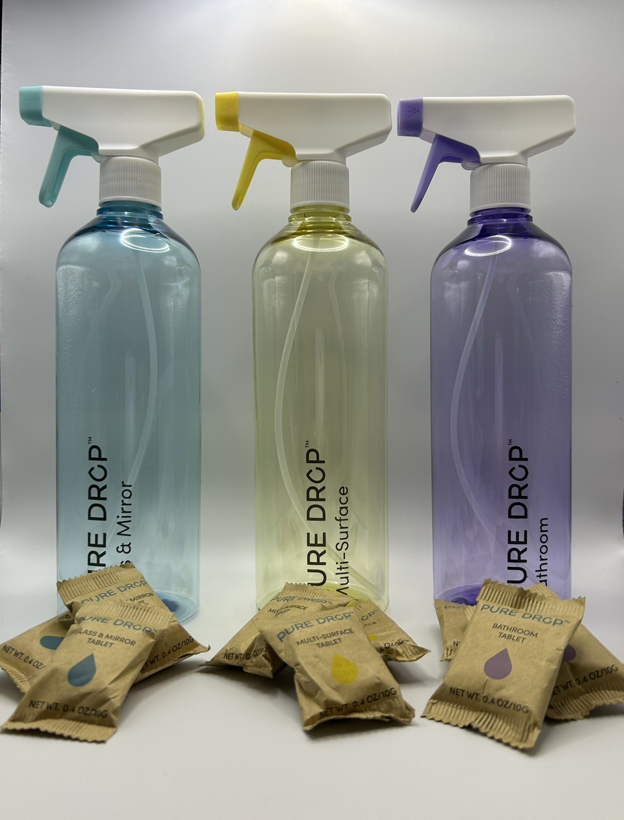 NEW! Pure Drop-Plastic Spray Bottles-26 oz Empty (3 Pack) & 