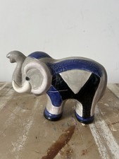 Vintage Keramik Elefant Figur handbemalt signiert C.P.