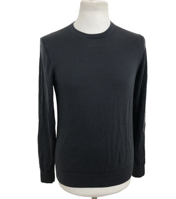 Autograph Men' s Fine Knit Top Size M Blue Ribbed Trim Crew Neck Used