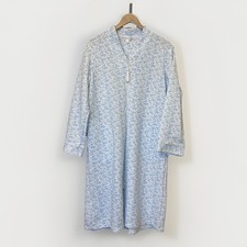 Miss Elaine Women's Floral Long Sleeve Quilted Robe Housecoat Blue Floral Medium