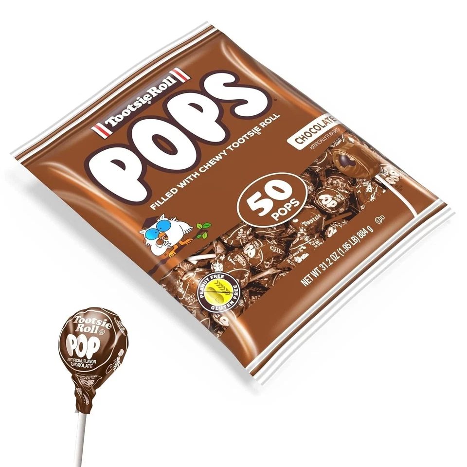 Chocolate Tootsie Pops - 50 pirulitos embalados individualmente - Sem glúten - Imagem 3 de 4