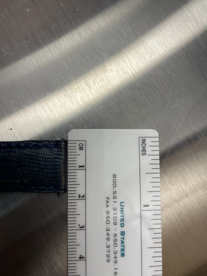 Genuine Cartier 17 18mm Blue Leather Watch Strap Auth Deployment Clasp Tank 23mm - Image 2 of 4