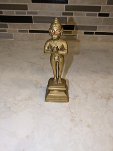 Vintage Standing Laddu Gopal Hindu Brass Statue Figurine (6.25" tall)